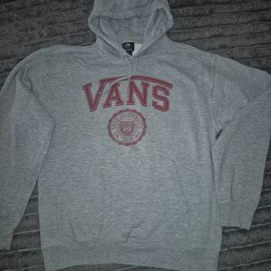 Vans Heather Gray and Red Hoodie